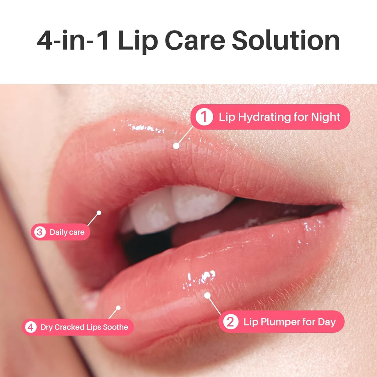 Sleeping Lip Mask Strawberry - Overnight Lip Treatment, Lip Care Hydration, Repair for Dry Cracked