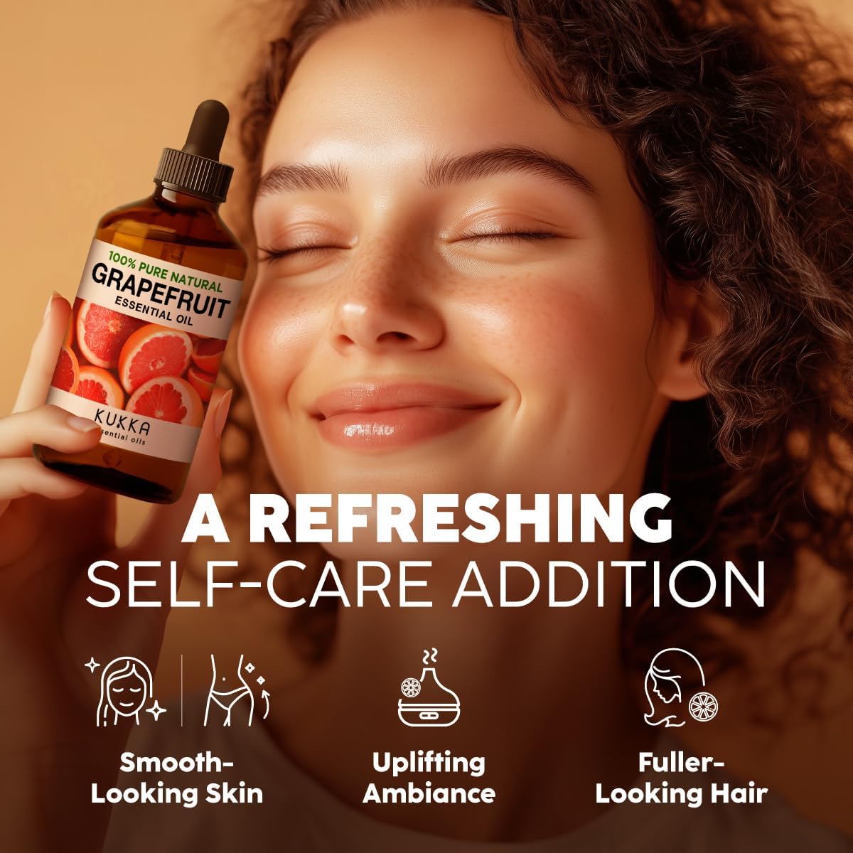 Kukka Grapefruit Essential Oil for Skin - 4 Fl Oz - Aromatherapy Grapefruit Oil for Diffuser &