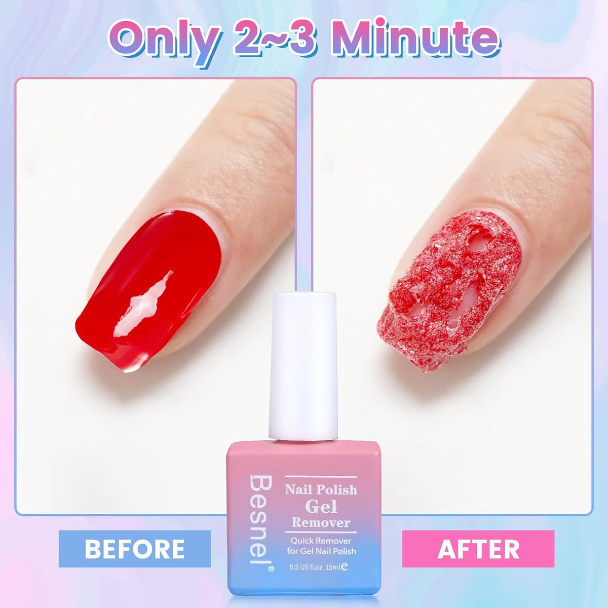 Gel Nail Polish Remover, Professional Gel Polish Remover for Nails Non-Irritating Easily & Quickly
