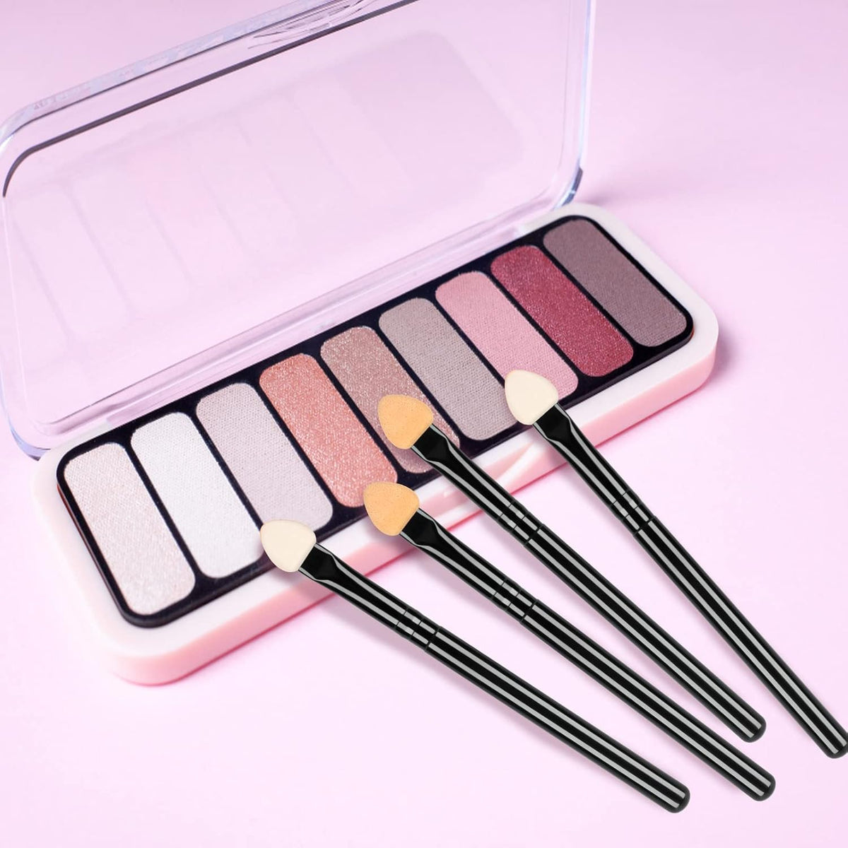 Foam Eyeshadow Applicators Double Sided Sponge Tip Reusable，20Pcs Professional Organic Long Handle