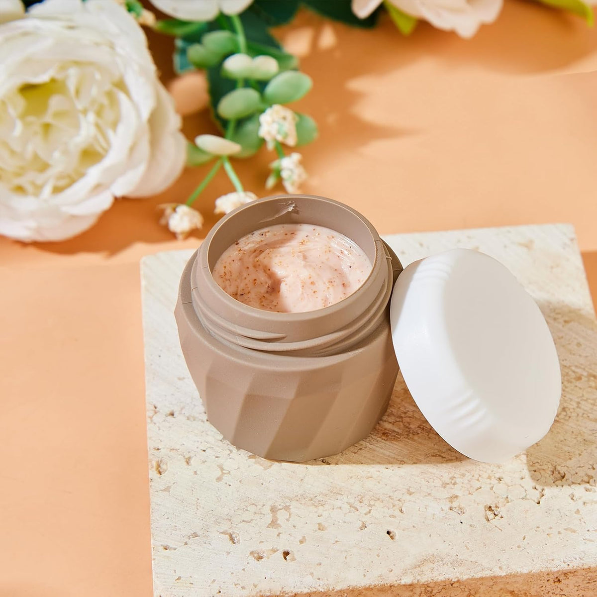 Travel Containers for Toiletries, Premium Silicone Cosmetic Cream Jars, TSA Approved Leak-Proof