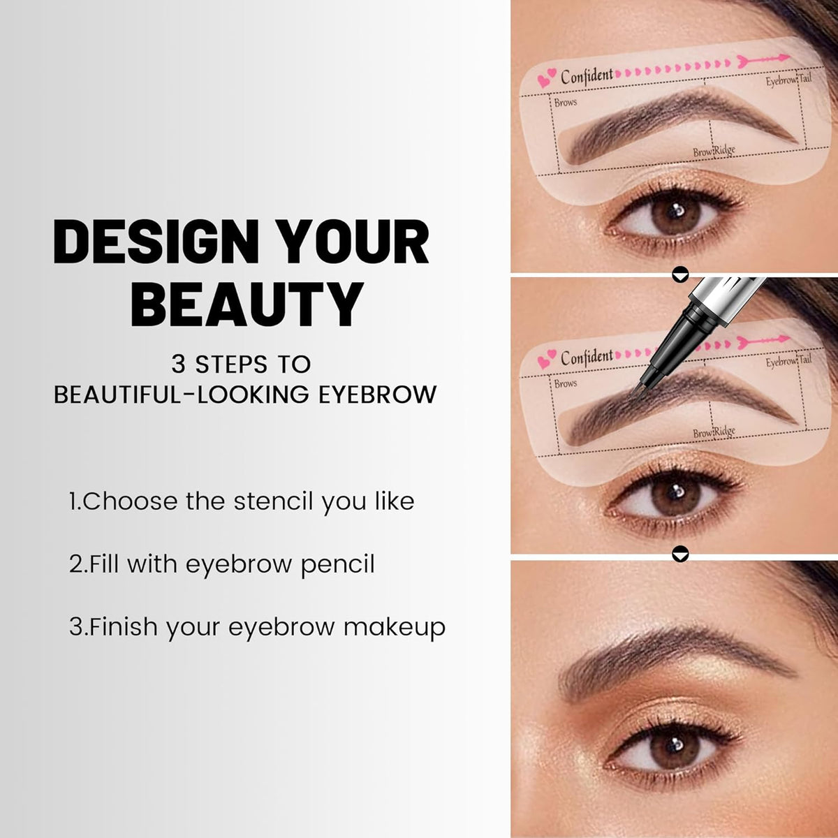 2 Pack 2 Fine Tip Eyebrow Pen, Waterproof Filling Faux Brow Makeup Pencils for Women with Precise