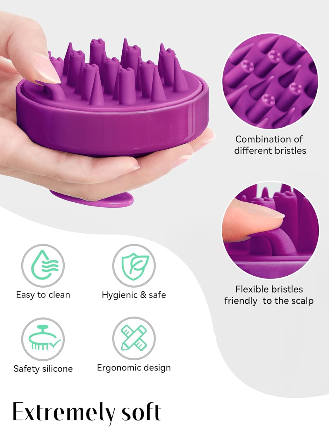 HEETA Hair Scalp Massager for Hair Growth, Shampoo Brush, Scalp Scrubber Exfoliator with Soft