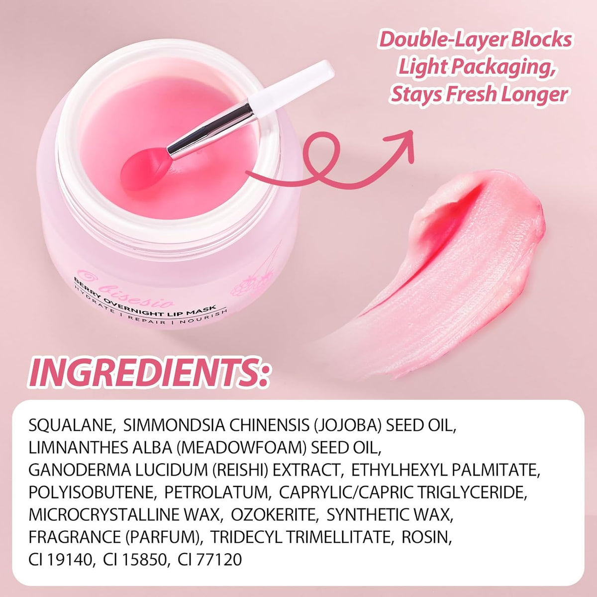 Lip Sleeping Mask,Moisturizing Lip Balm Containing Squalane and Jojoba Oil,Lip Care Cream That
