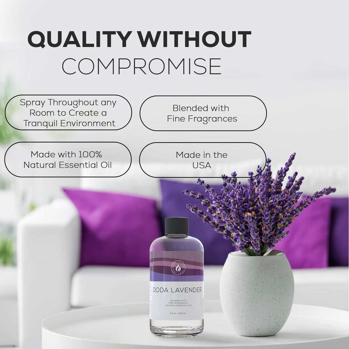 Aroma Country Doda Lavender Diffuser Oil - Luxury Essential Oils for Diffuser Refill & Air