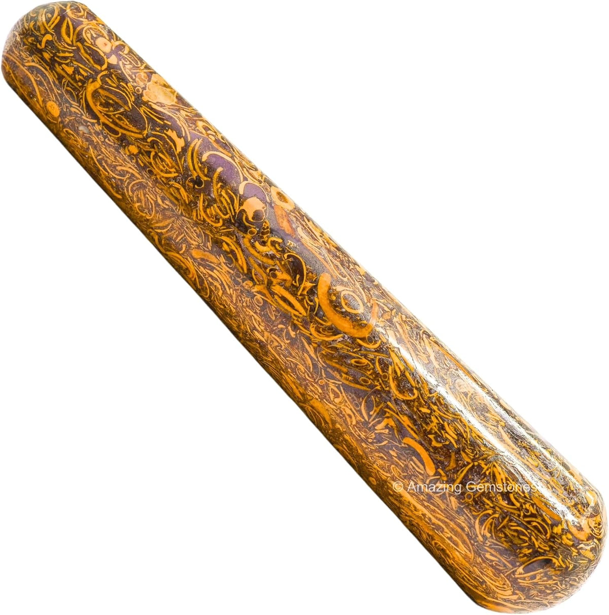 Amazing Gemstone Mariyam Jasper Crystal Wand Massage Stick - Pelvic Wand Gua Sha for Adults