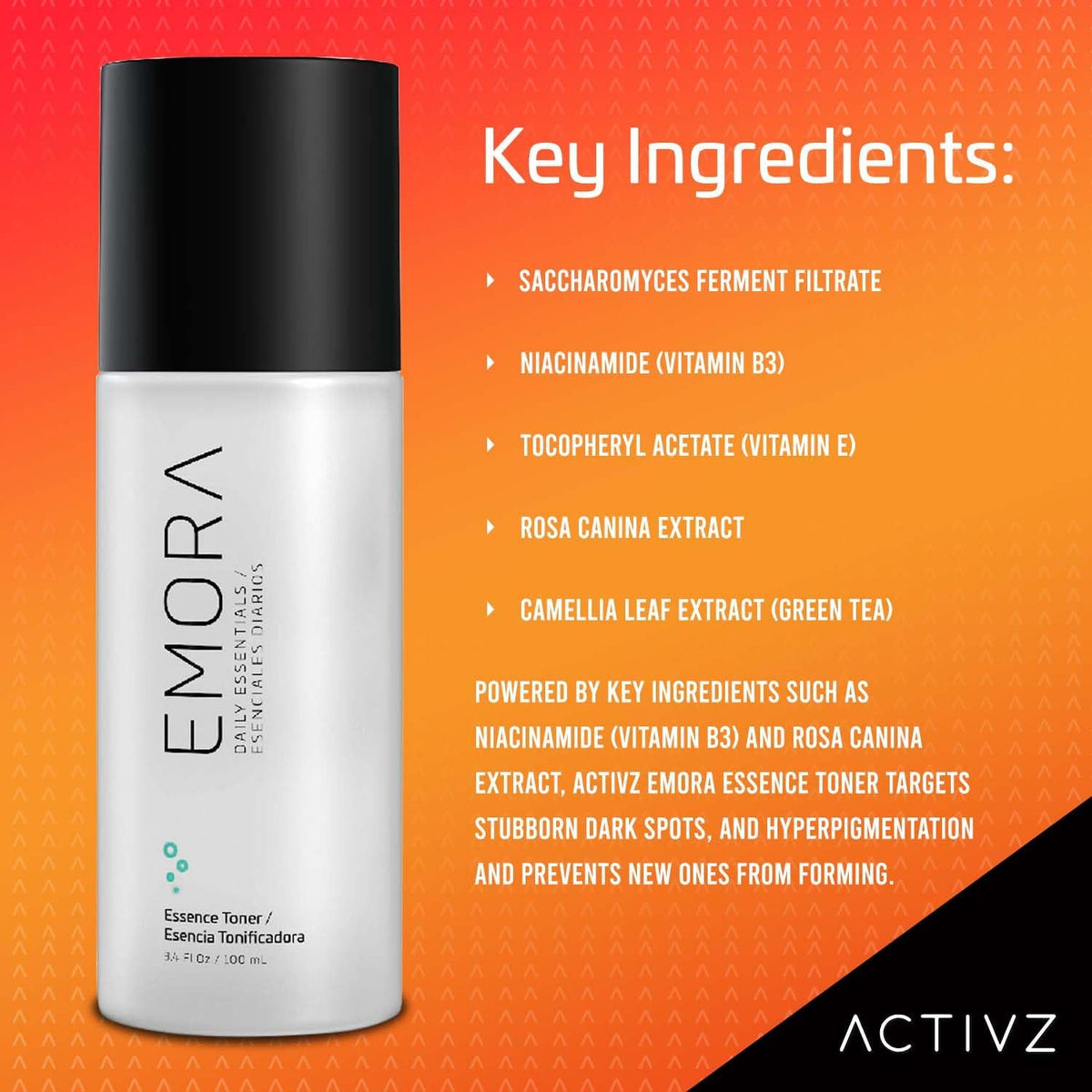 ACTIVZ Emora - Essence Toner with Rice Water - Refines Pores, Nourishes Skin - Enriched with