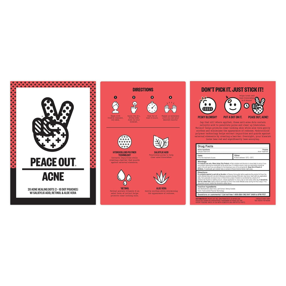 PEACE OUT Early Stage Acne Dots Helps Target Blemishes Below the Surface, Hydrocolloid Pimple