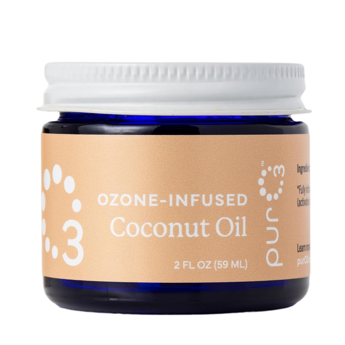 PurO3 Ozonated Coconut Oil – Pure, Natural, Organic Skincare for Face & Body – Oxygenated Healing