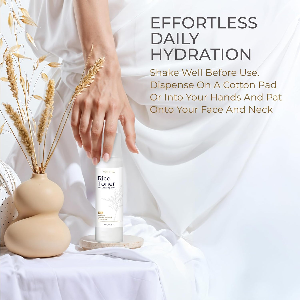 VALITIC Rice Toner - 75 Rice Extract Milky Toner for Face with Niacinamide, Heartleaf, Witch Hazel