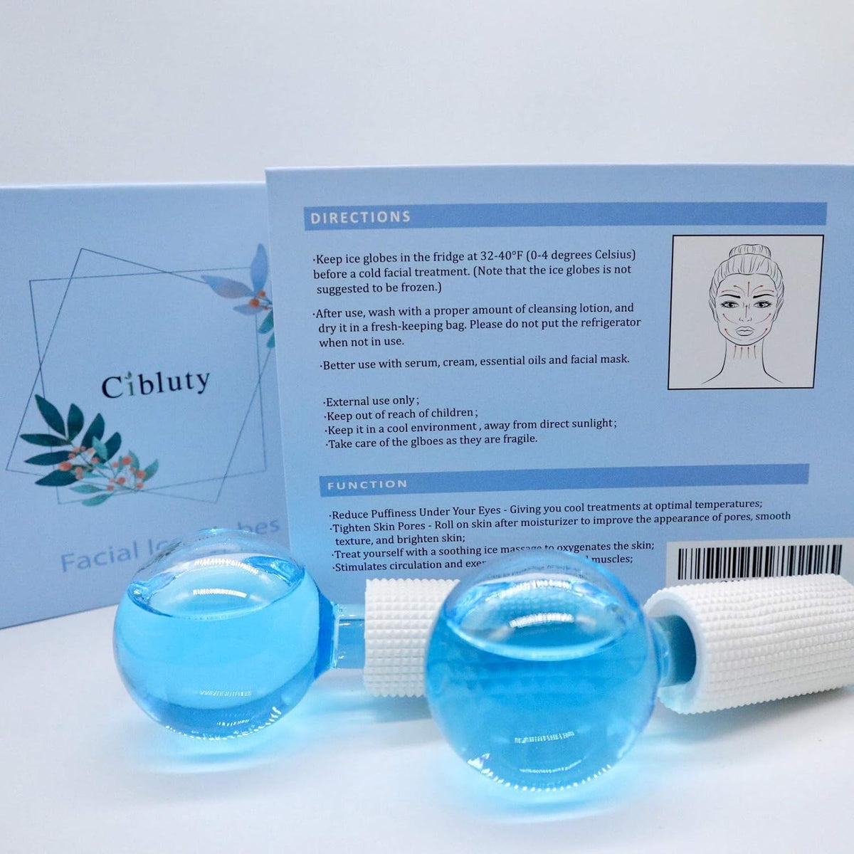 ICE Globes for Facial, 2 PCS Facial Globes for Massage Tool, Facial Roller Cold Skin Massagers