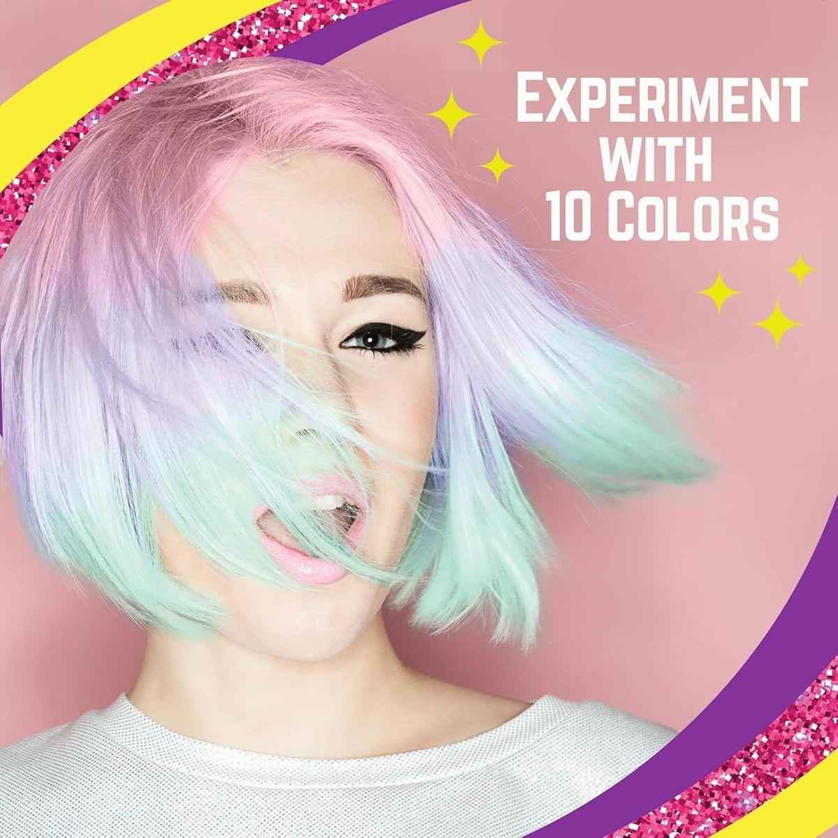 GirlZone Hair Chalks Set, 10-Piece Temporary Hair Chalk For Kids, Easy to Apply and Remove