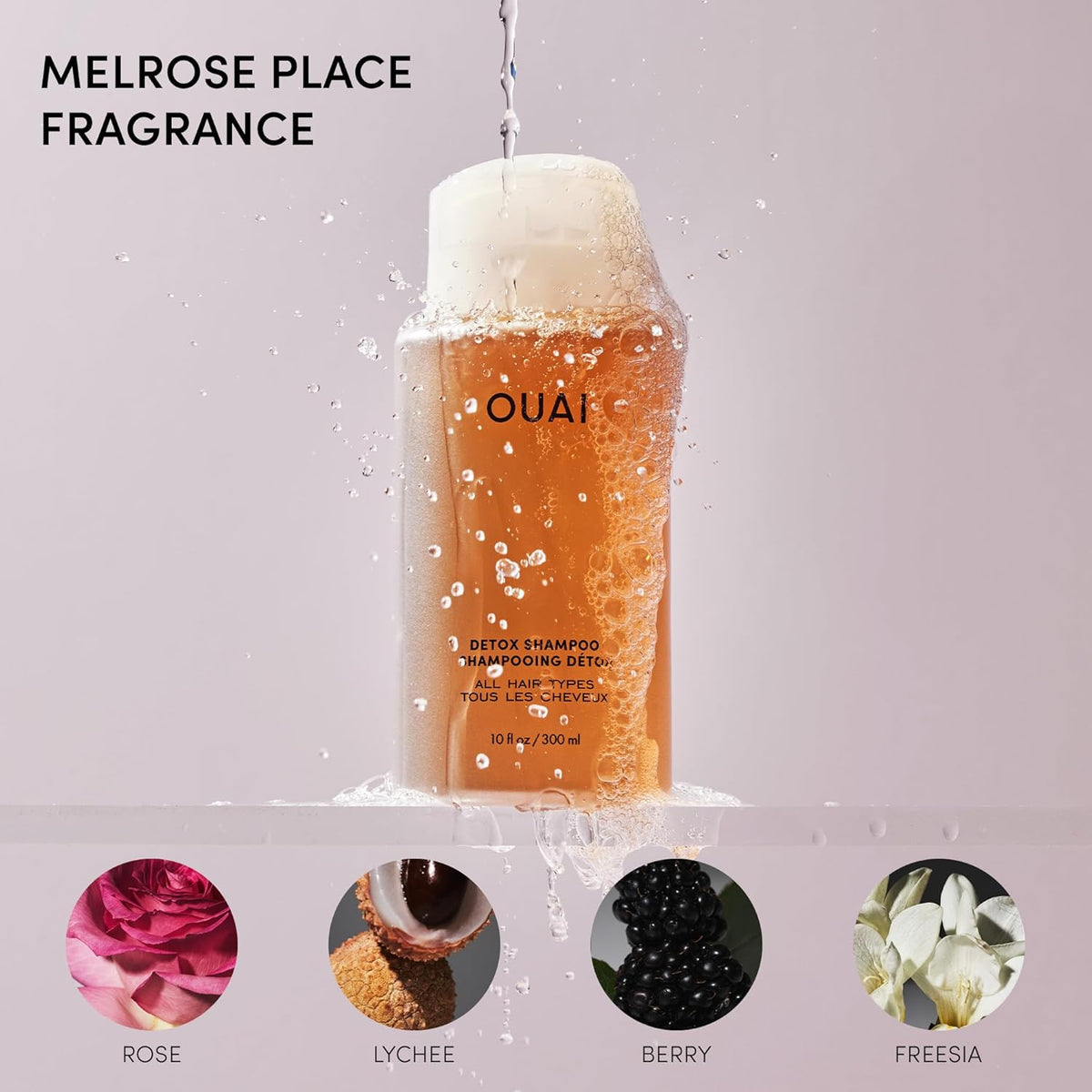 OUAI Detox Shampoo - Clarifying Shampoo for Build Up, Dirt, Oil, Product and Hard Water - Apple
