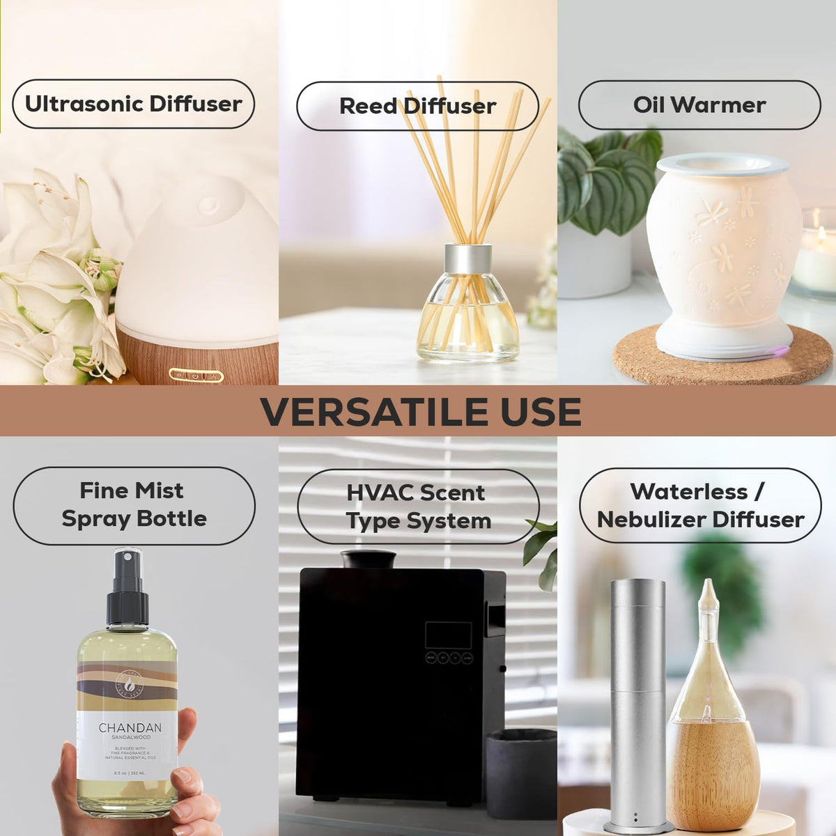 Aroma Country Chandan Diffuser Oil - Luxury Essential Oils for Diffuser Refill & Air Freshener Room