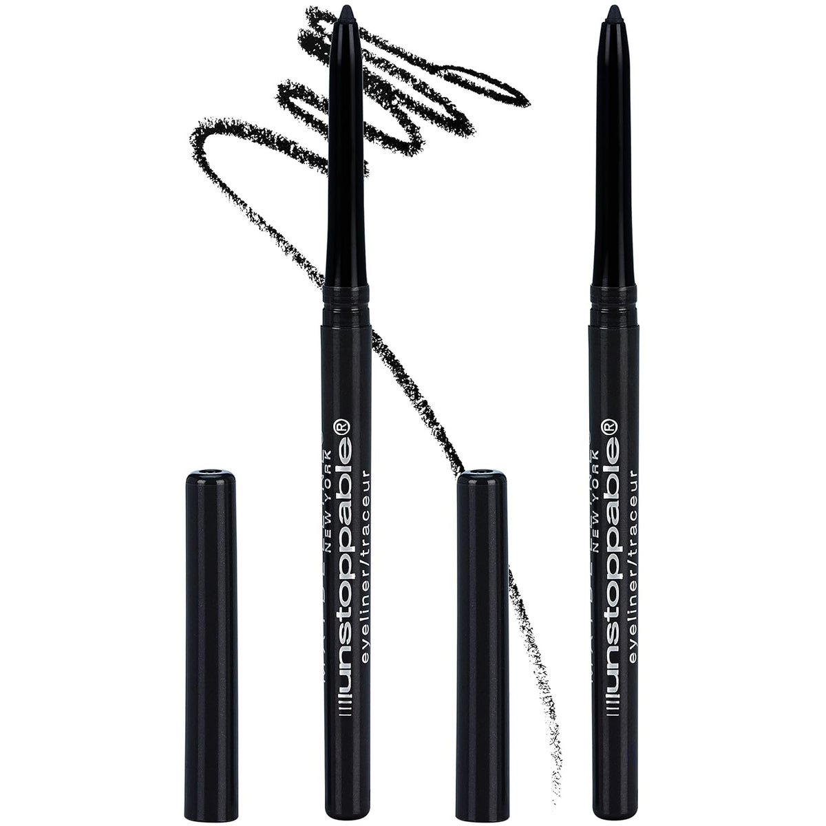 Maybelline Unstoppable Waterproof Mechanical Black Eyeliner Pencil, Easy to Apply, Smooth Glide, Up