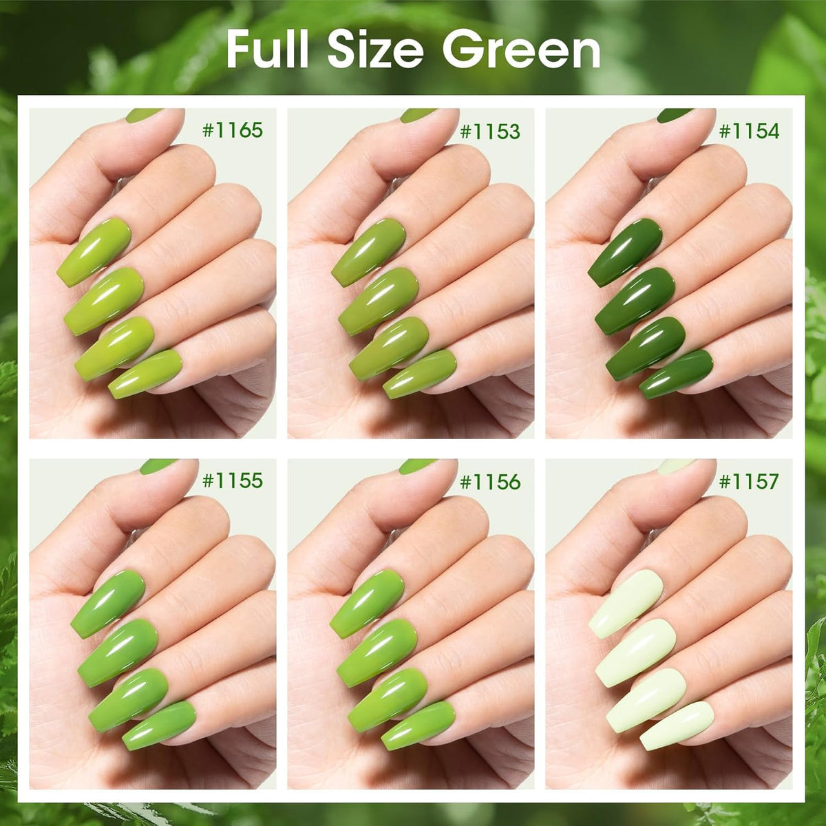 GELLEN Green Nail Polish Non Gel, Fast Air Drying Traditional Regular Green Nail Polish Spring