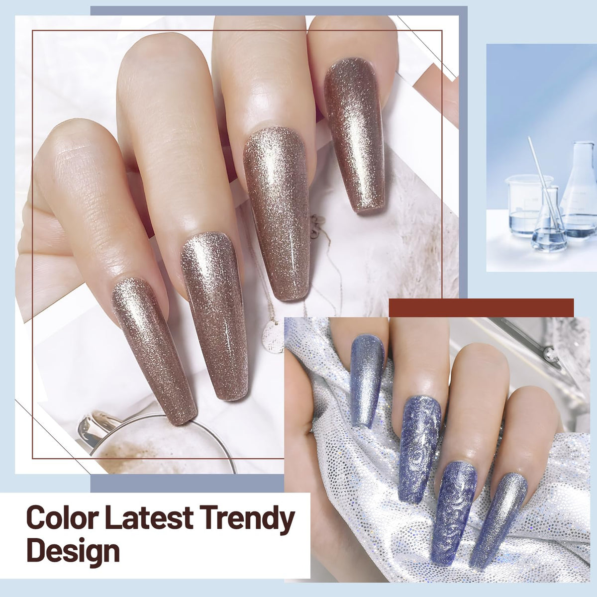10ml Glitter Nail Polish Set 6 Colors Glitter Effect All Seasons Neutral Color Quick Dry Nail