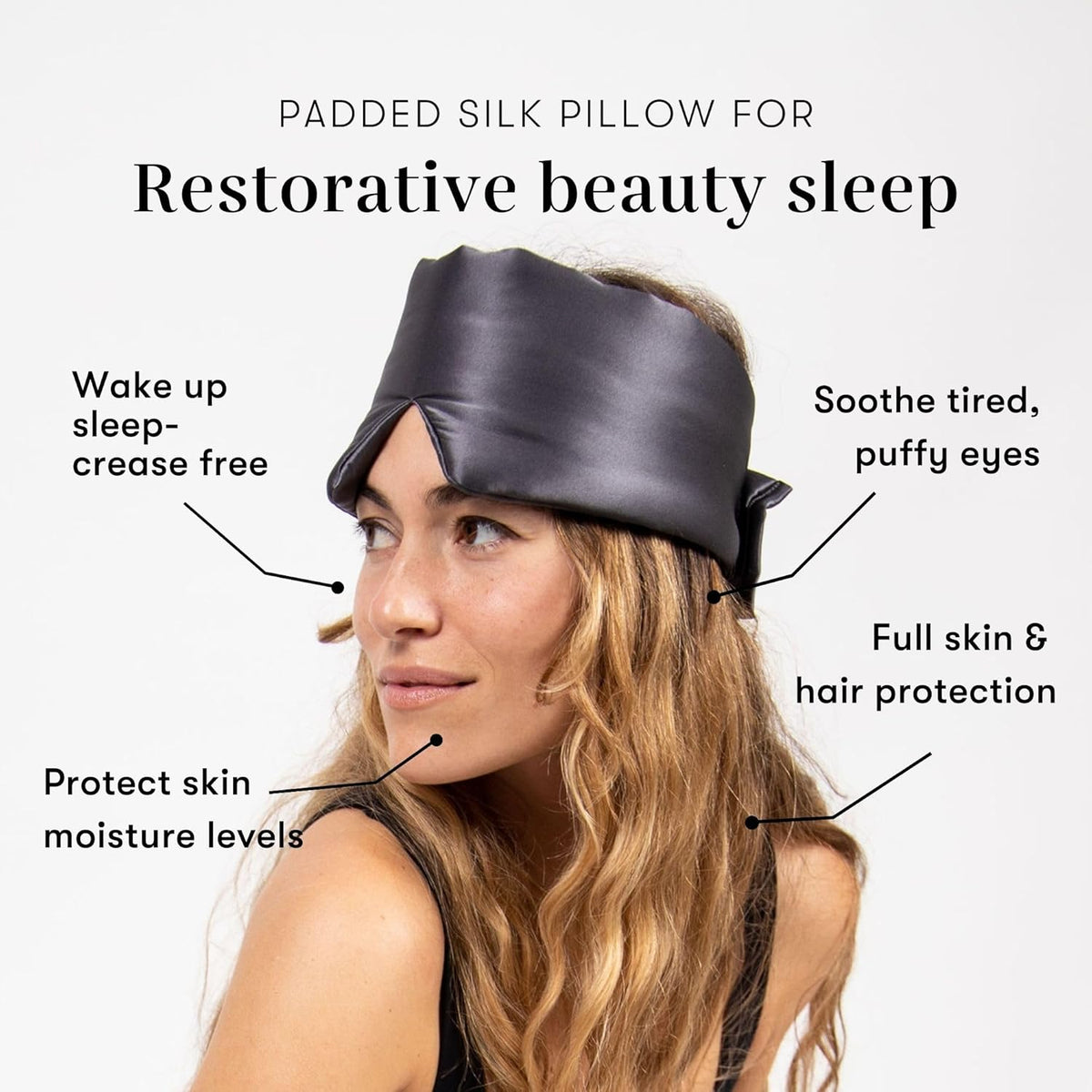 DROWSY Silk Sleep Mask. Face-Hugging, Padded Silk Cocoon for Luxury Sleep in Total Darkness.