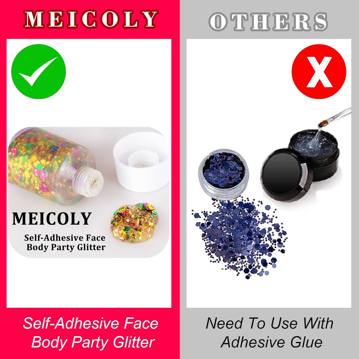 MEICOLY Mardi Gras Face Glitter,Mardi Gras Outfit for Women Kids,Mardi Gras Accessories for