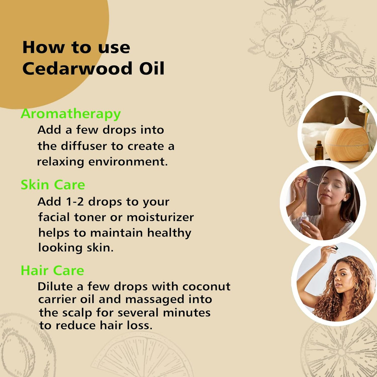 Cedarwood Essential Oil 1 Oz, 100% Pure Natural Cedarwood Oil, Aromatherapy Essential Oils for