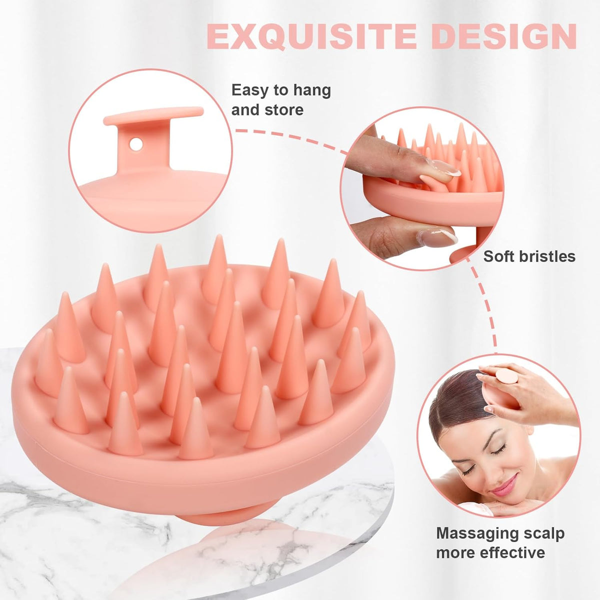 Silicone Scalp Massager, Scalp Scrubber for Hair Growth with Soft Bristles, Scalp Exfoliator Brush