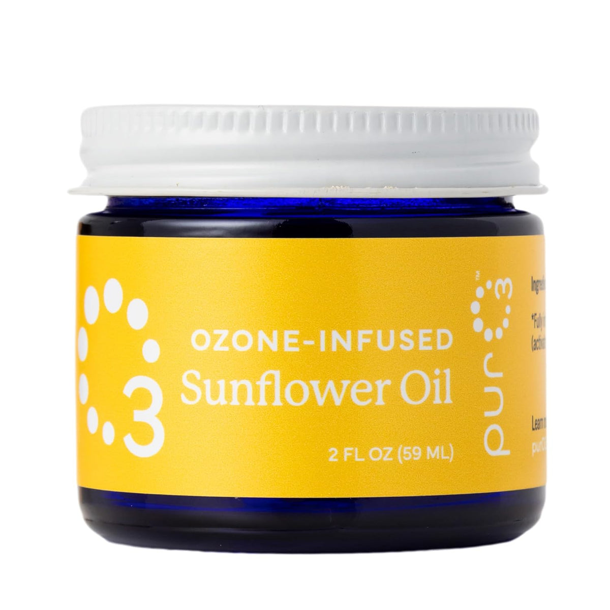 PurO3 Ozonated Sunflower Oil – Pure, Natural, Organic Skincare for Face & Body – Oxygenated Healing