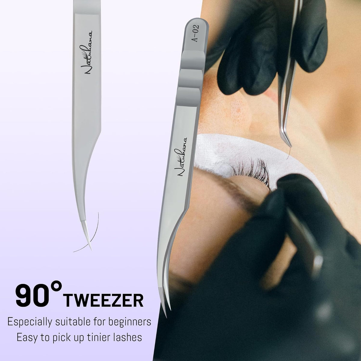 High Precision Lash Tweezers for Individual and Volume Eyelash Extensions Premium Stainless Steel