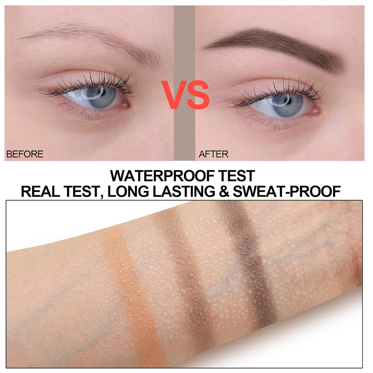 3 Colors Eyebrow Makeup Kit, Professional Brow Contour Palette, Waterproof Long-lasting Eyebrow
