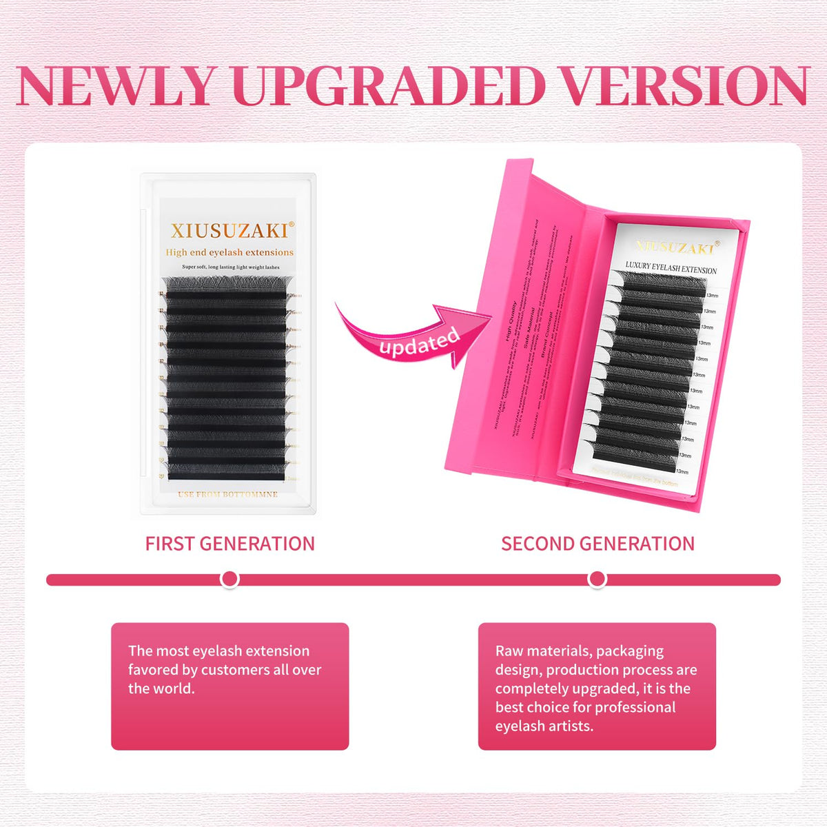 W Lash Extensions Supplies 3D Eyelash Extensions W Shape 0.07mm Thickness C Curl 10mm Premade Fans