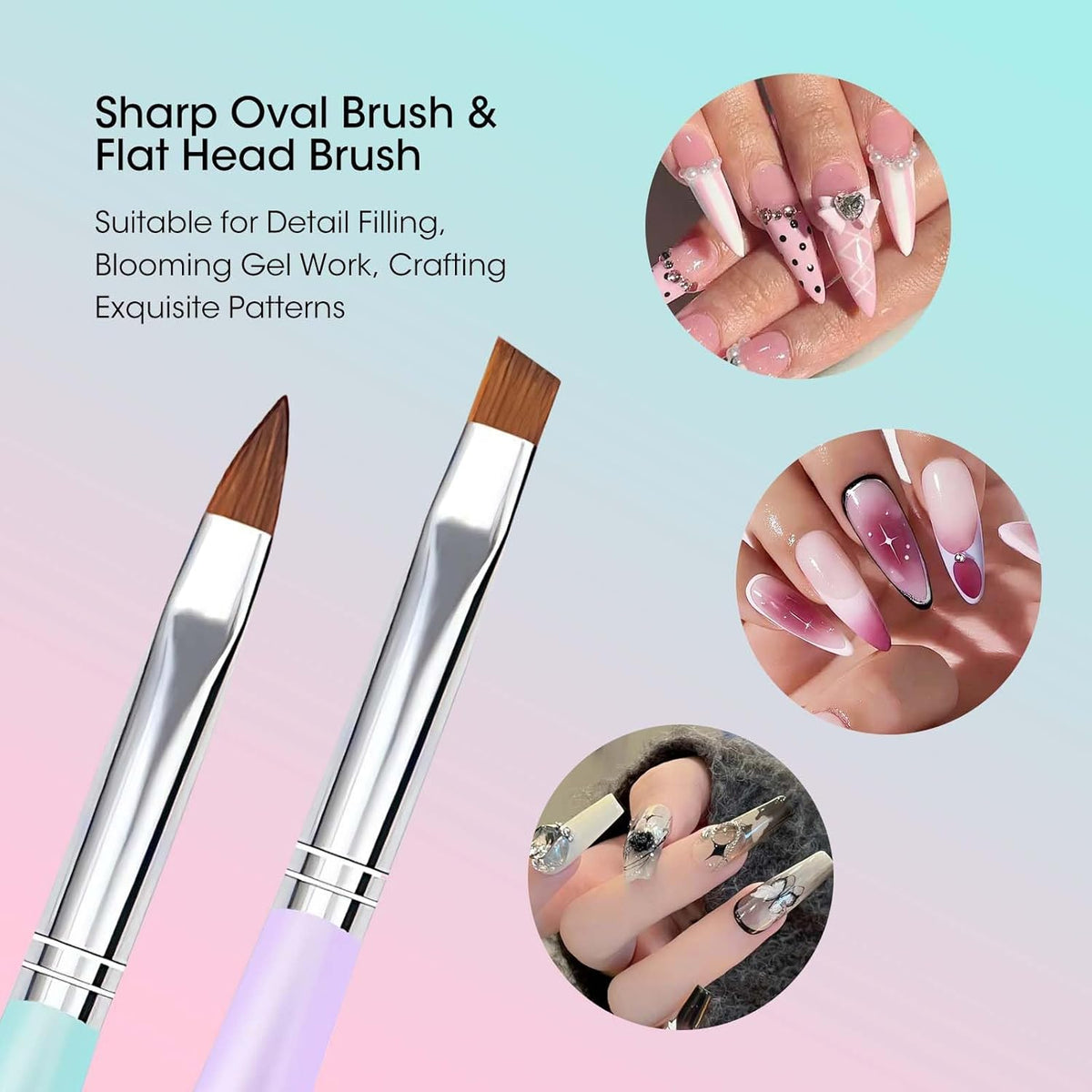 Nail Art Sculpture Pen: Silicone Nail Art Brushes for Gel, Acrylic Nails, Foil Carving, Drawing &