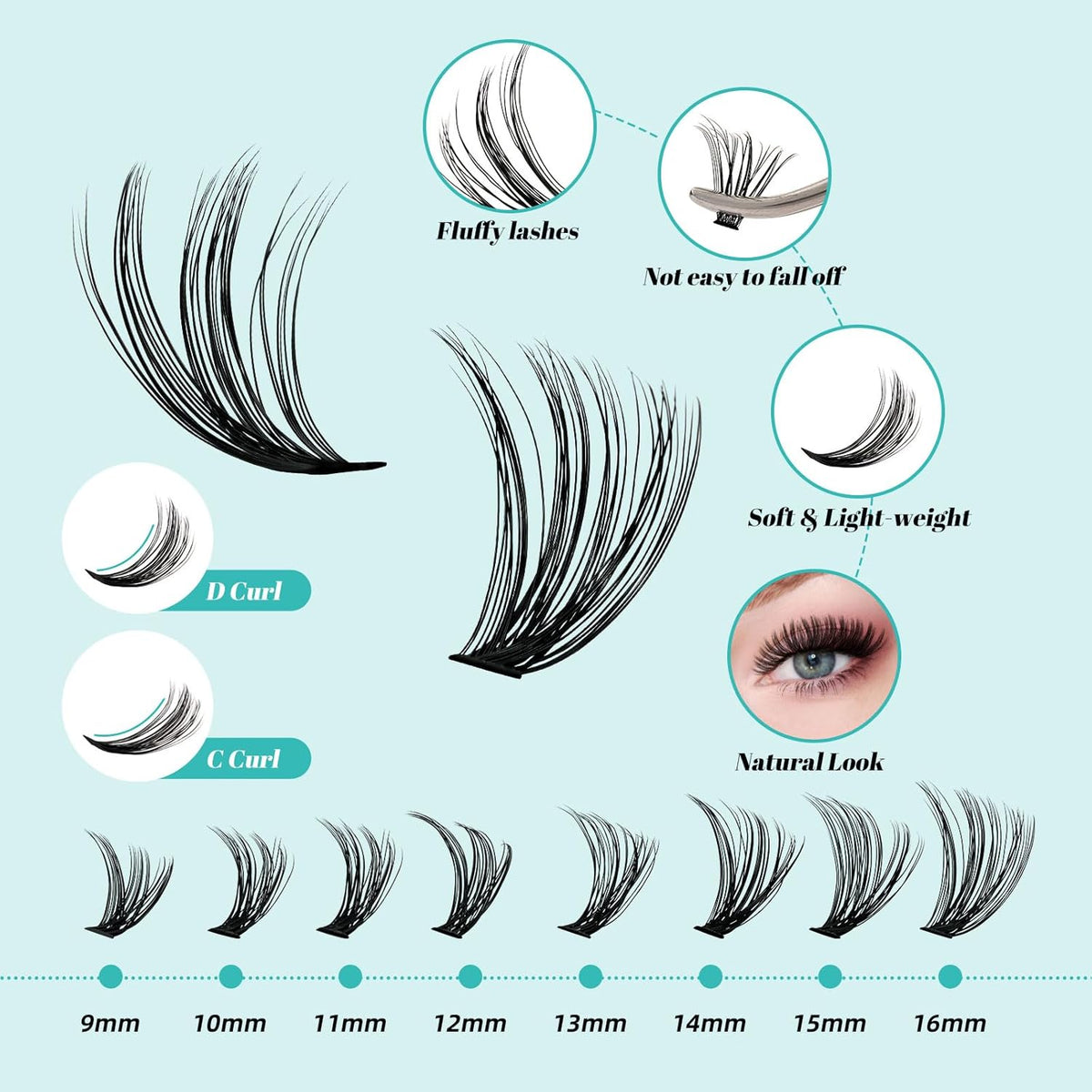 Lash Clusters Kit 320Pcs,DIY Individual Lashes Extension Kit,Lash Bond And Seal,Lash Remover For
