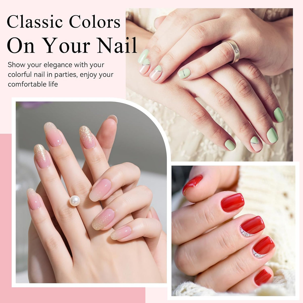Phoenixy 30 PCS Gel Nail Polish 25 Colors Gel Nail Polish Set with Base Coat Glossy Matte and