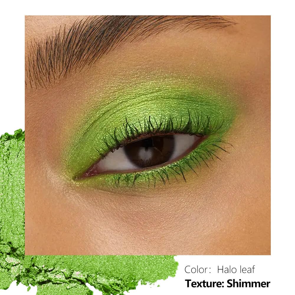 Shimmer Single Eyeshadow Fresh Light Green with Soft Glow Finish, Blendable Powder, Magnetic Pan