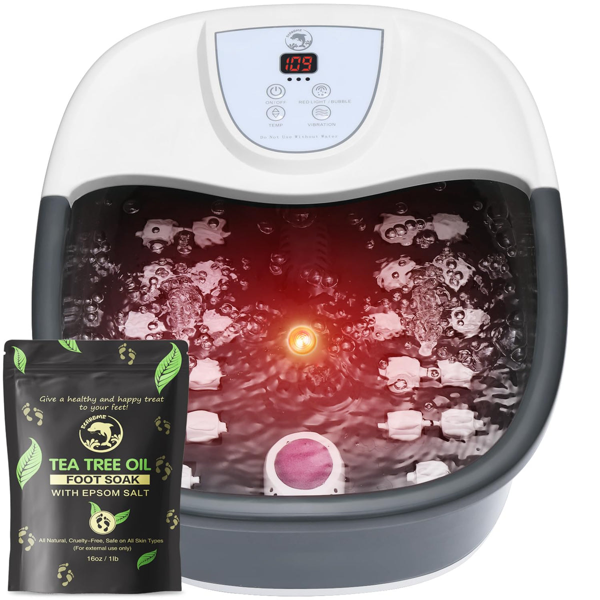 Foot Spa Bath Massager with Heat [2025 Upgraded], Jets, Vibration, Adjustable Temp, Bubbles, Epsom