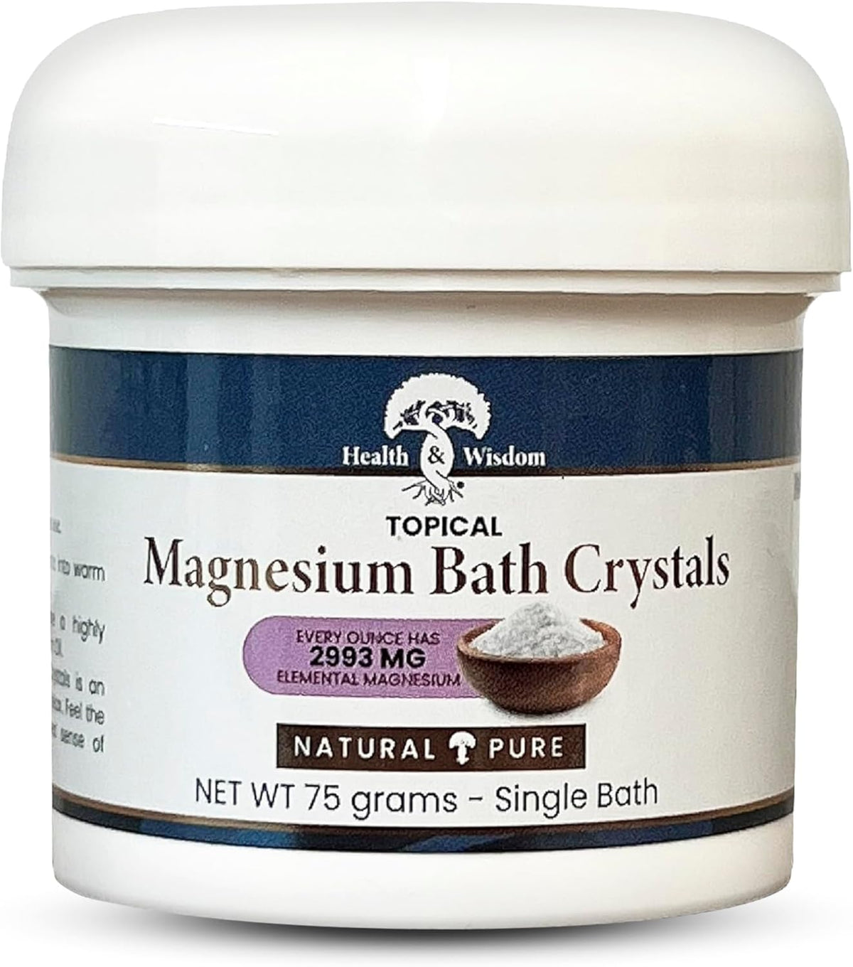 Health and Wisdom Magnesium Bath Crystals - Bath Salts with High Concentration & Enhanced