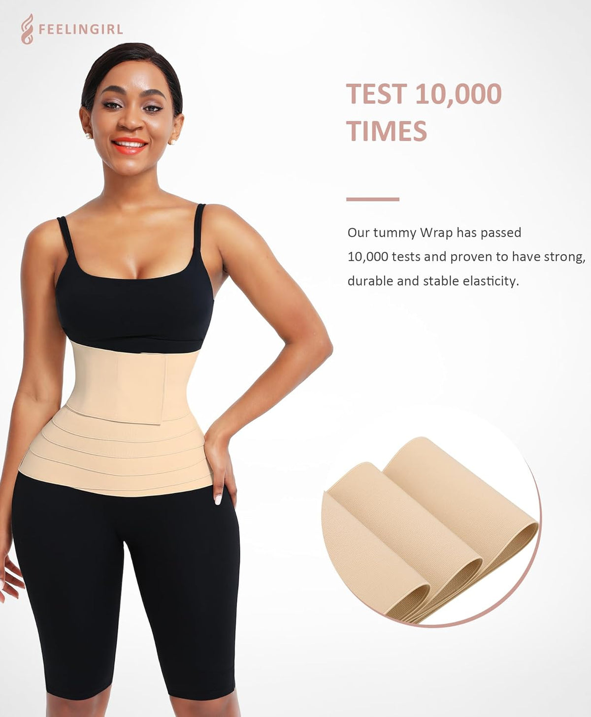 FeelinGirl Waist Trainer for Women Bandage Wrap Trimmer Belt Long Torso Tummy Wraps Belly Body