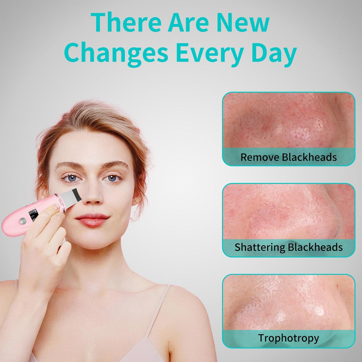 Face Scrubber Skin Spatula - Blackhead Remover Deep Cleansing Tool for Pore Extraction, 4-in-1 Fast