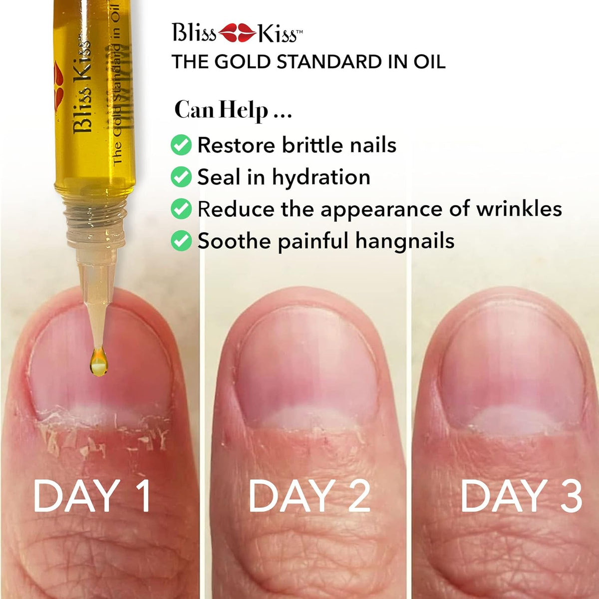 Bliss Kiss Refillable Cuticle Nail Oil Pen with Brush and Simply Pure Cuticle Oil for Nails 15 ml