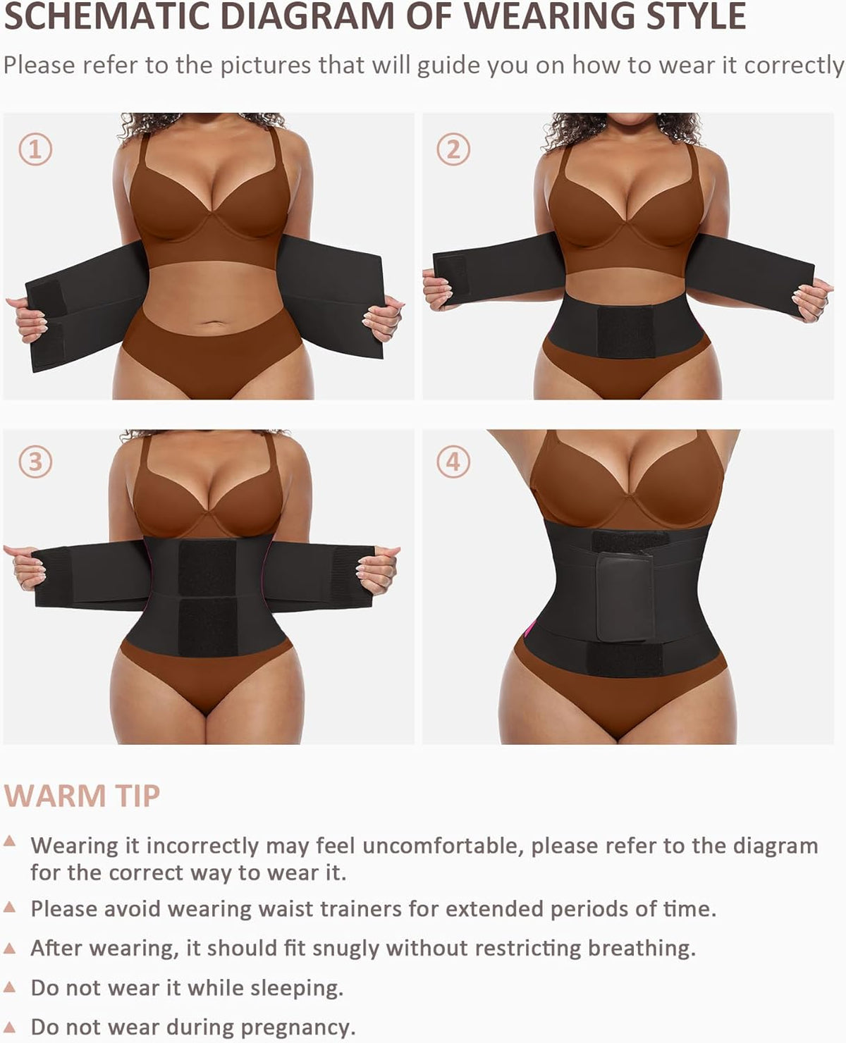 FeelinGirl Waist Trainer Belt Waist Cincher Trimmer Ab Belt Tummy Control Body Shaper with Triple