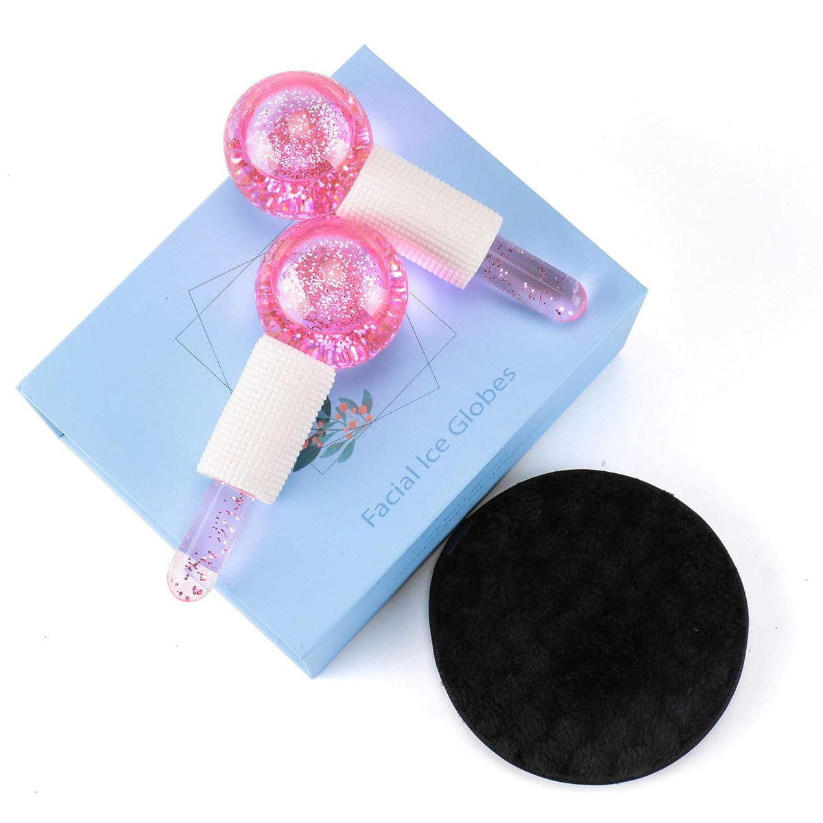 Facial Ice beauty ball- 2PC Globes Pink Facial Roller for Cold or Hot Skin Massagers Globe Durable