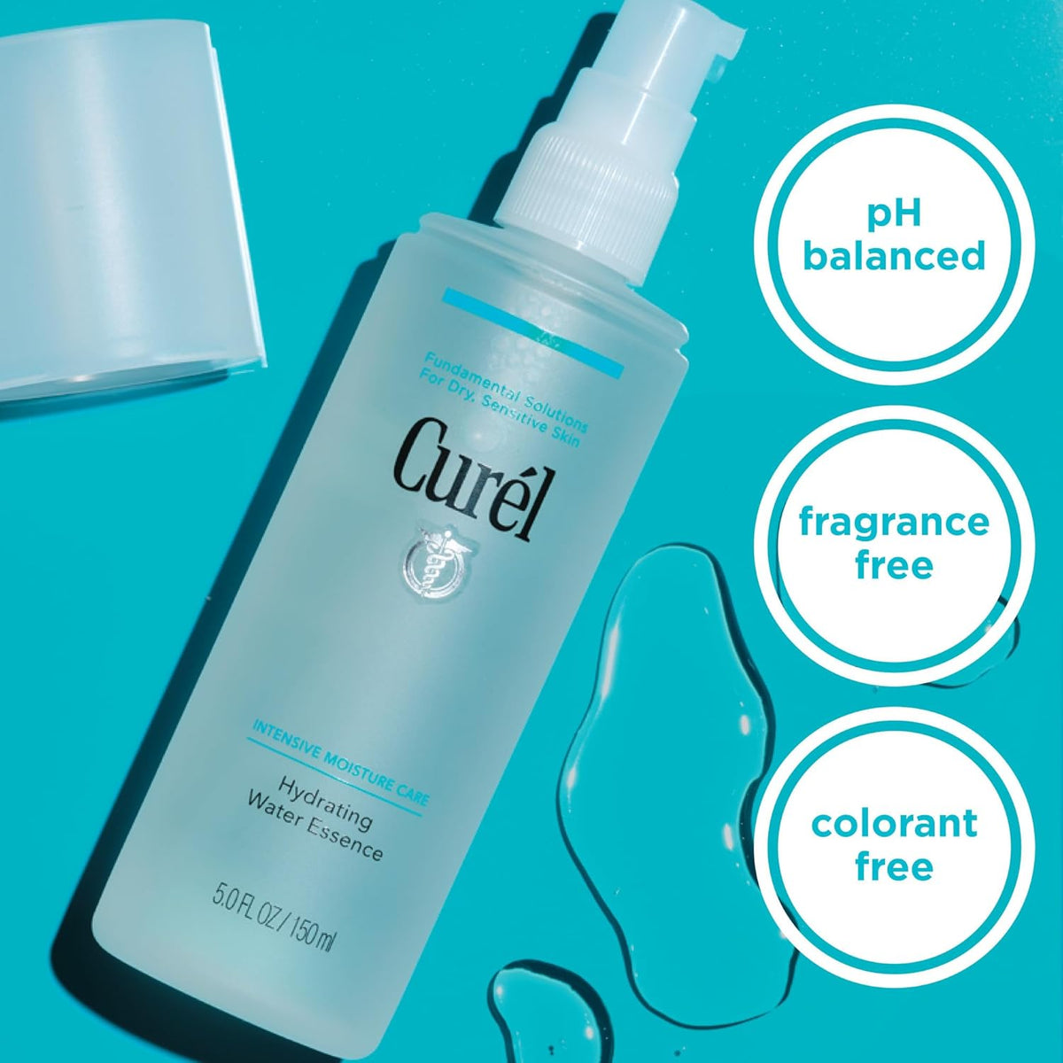 Curel Japanese Skin Care Hydrating Water Essence Toner, Water Based Face Moisturizer for Dry Skin