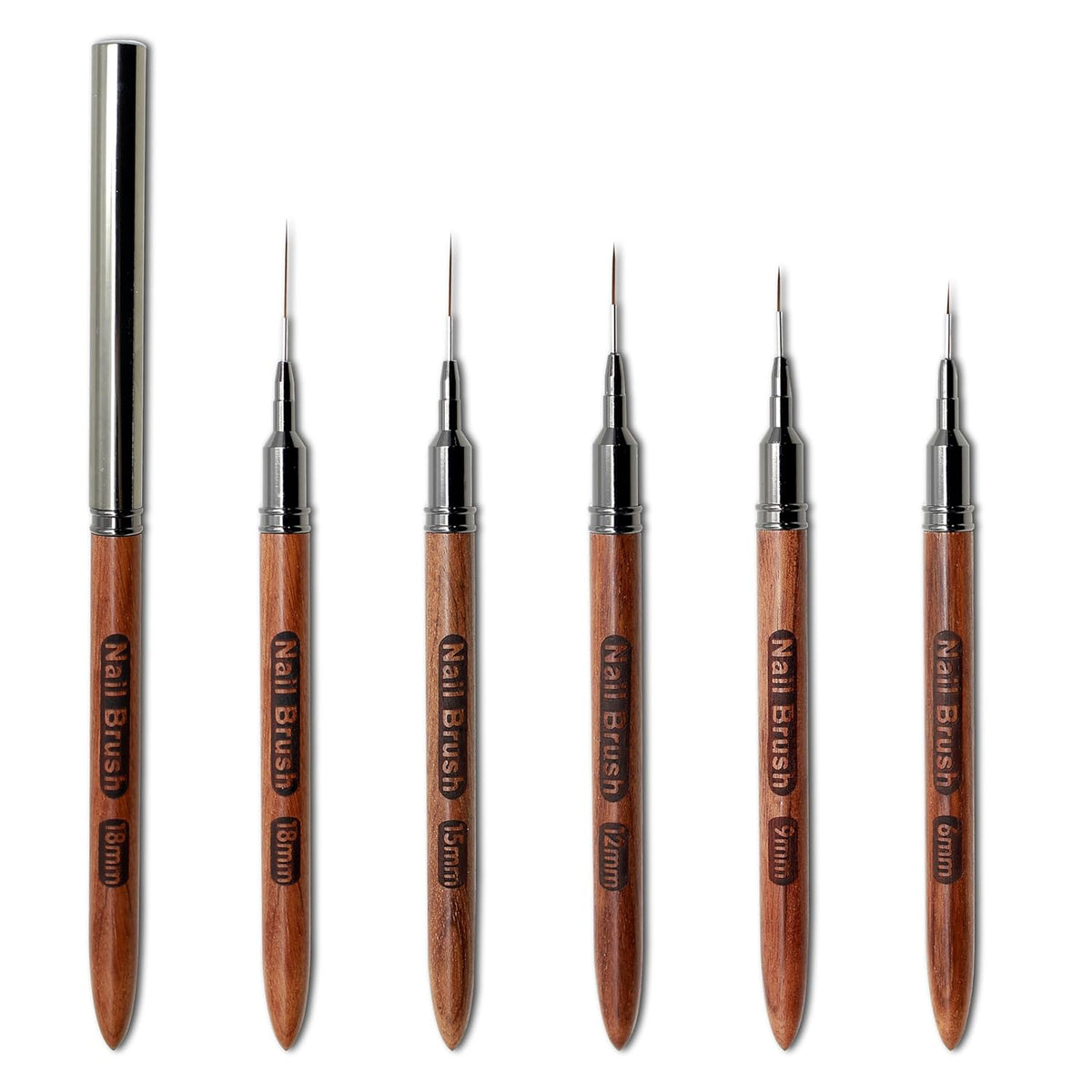 Nail Art Brushes, 5Pcs Wooden Nail Art Liner Brushes,Natural color,Painting Art Design Brush Set