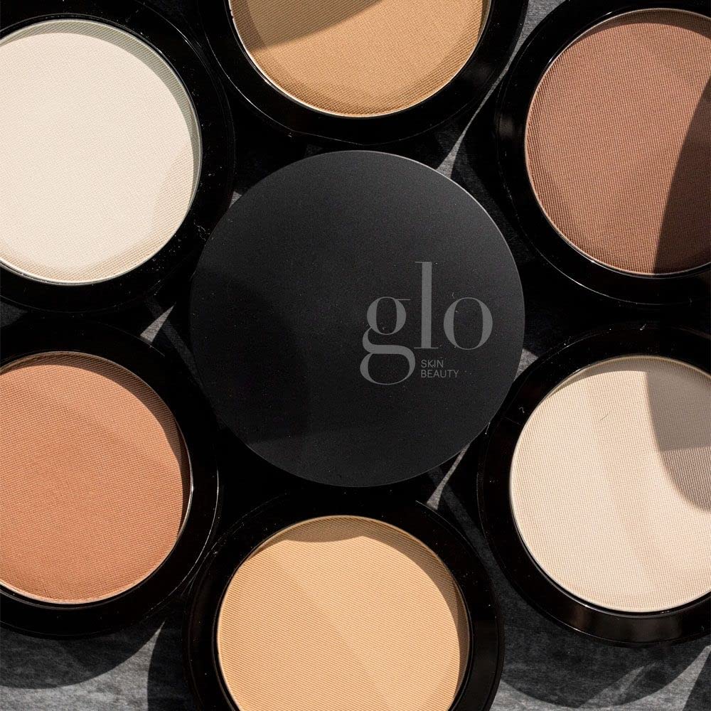 Glo Skin Beauty Pressed Base Powder Foundation Makeup (Natural Dark) - Flawless Coverage for a