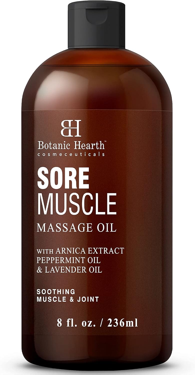 Botanic Hearth Sore Muscle Massage Oil | with Arnica Montana Extract and Essential Oils | Warming