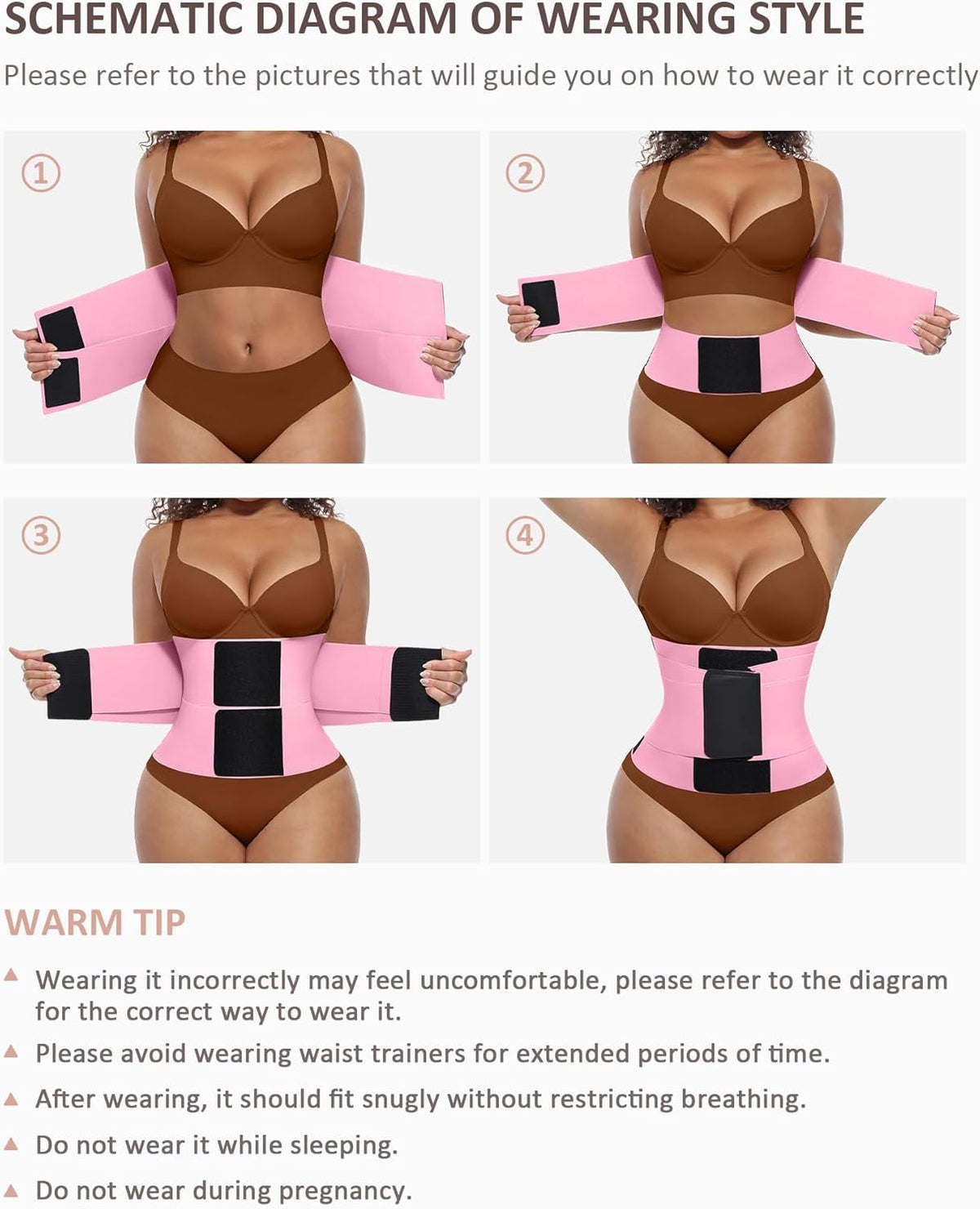 FeelinGirl Waist Trainer Belt Waist Cincher Trimmer Ab Belt Tummy Control Body Shaper with Triple