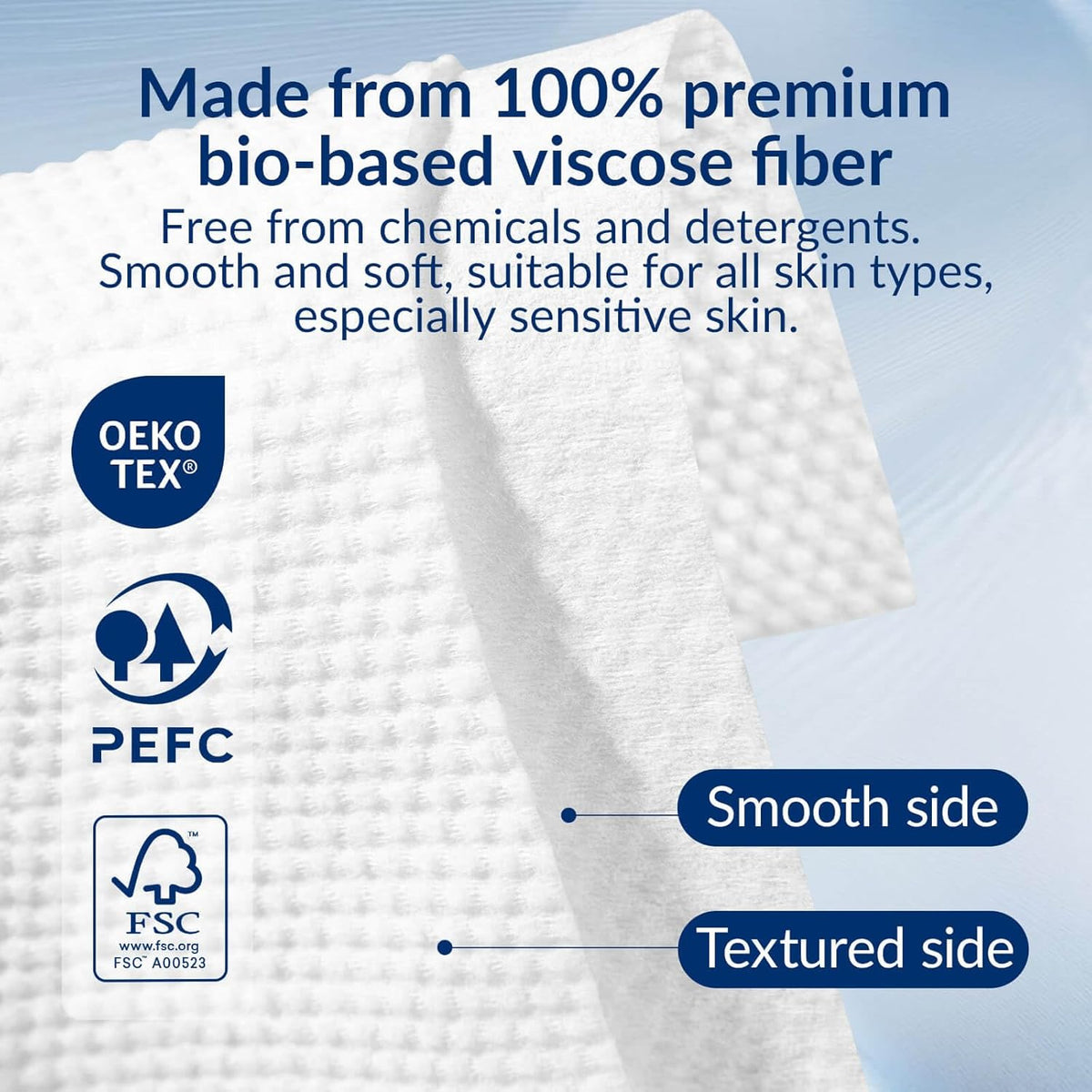 XL Disposable Face Towels, 100% Biodegradable, Non-Toxic, Unscented Thick Face Towelettes for