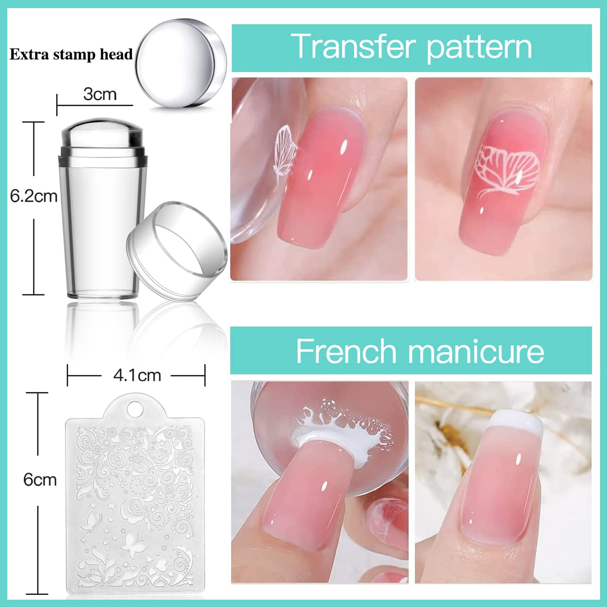 Biutee Nail Stamping Plates Set 15PCS Nail Art Stamper Scraper Nail Art Stamping Kit with Storage