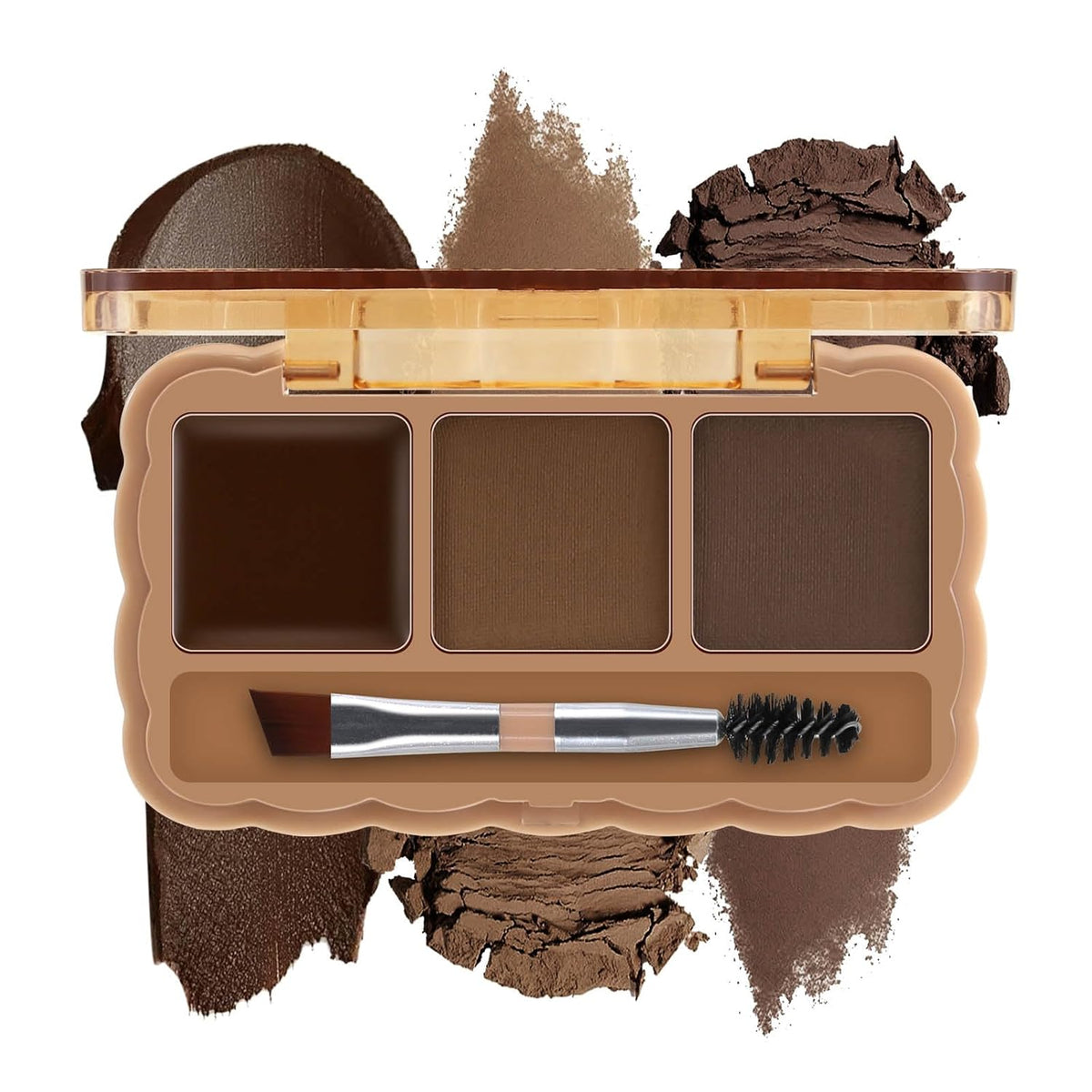 Boobeen Eyebrow Palette, 5 Colors Brow Powder Kit, Eye Brow Pomade with Double-ended Brush