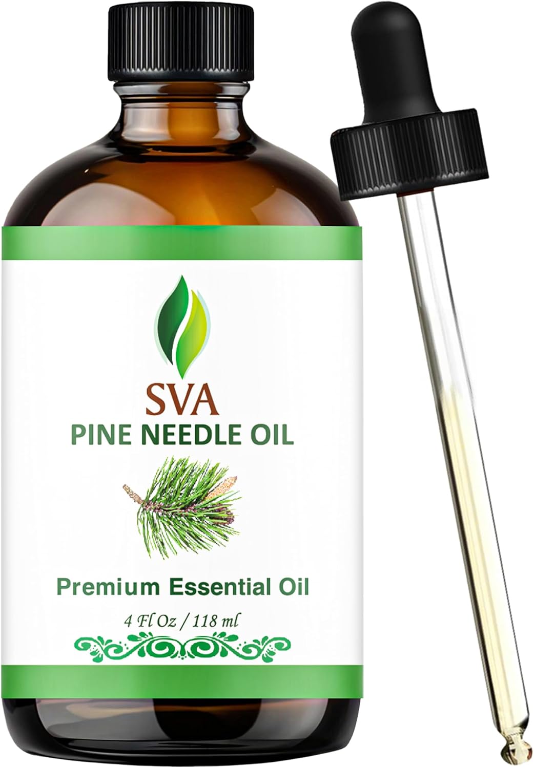 SVA Pine Needle Essential Oil – 4 Fl Oz – 100% Natural Pine Needle Oil - for Diffuser, Hair Care