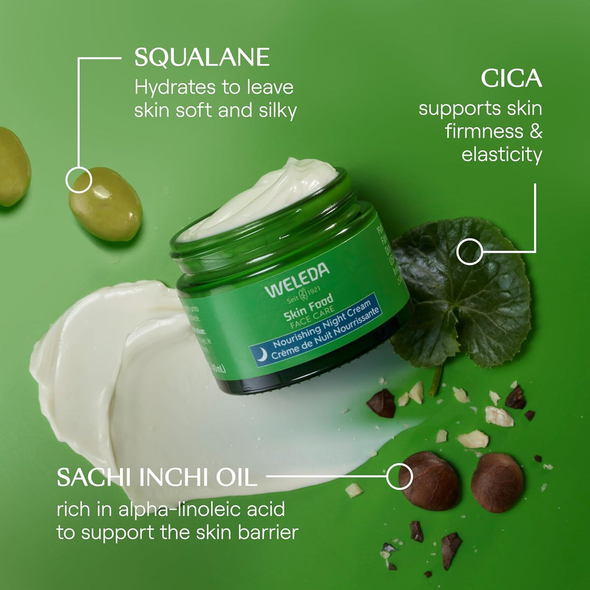 Weleda Skin Food Face Care Nourishing Night Cream, 1.3 Fluid Ounce, Plant Rich Moisturizer with